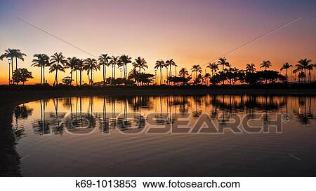 Waikiki Beach Sunset Honolulu O? ahu Hawaii United States View Large Photo Image Stock Image - Waikiki Beach Sunset Honolulu O? ahu Hawaii United States. Fotosearch