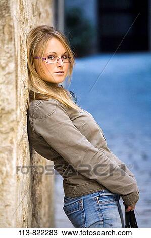 Waiting outdoors attractive young woman View Large Photo Image Stock Image - Waiting outdoors attractive young woman. Fotosearch