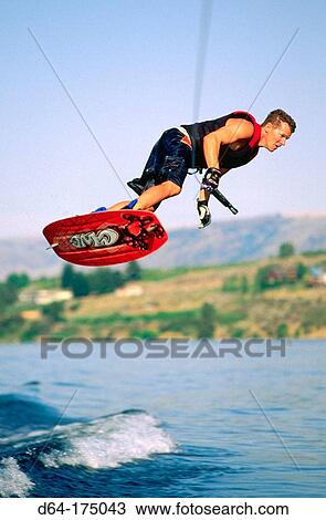 Wakeboarding. Columbia River. Washington. USA View Large Photo Image Stock Image - Wakeboarding. Columbia River. Washington. USA. Fotosearch