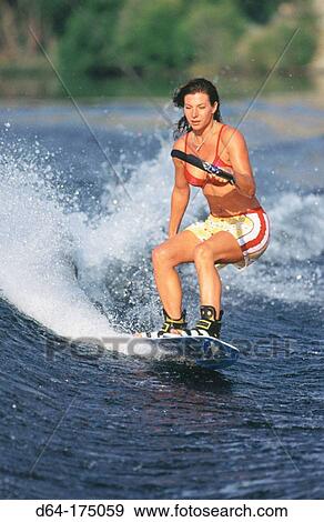 Stock Photo - Wakeboarding. Columbia River. Washington. USA. Fotosearch