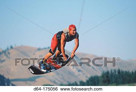 Wakeboarding. Columbia River. Washington. USA View Large Photo Image Stock Photograph - Wakeboarding. Columbia River. Washington. USA. Fotosearch