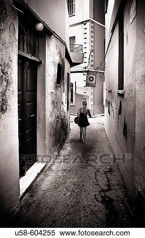 Stock Photography - Walking on the street of Crete. Greece.. Fotosearch
