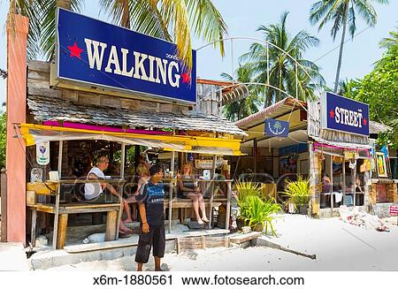 Stock Image - Walking Street Railay Krabi province, Thailand. Fotosearch