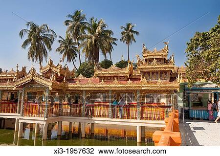 Walkway at Botataung Pagoda, Buddha First Sacred Hair Relic Pagoda, Yangon, (Rangoon), Myanmar, (Burma). View Large Photo Image Stock Image - Walkway at Botataung Pagoda, Buddha First Sacred Hair Relic Pagoda, Yangon, (Rangoon), Myanmar, (Burma).. Fotosearch
