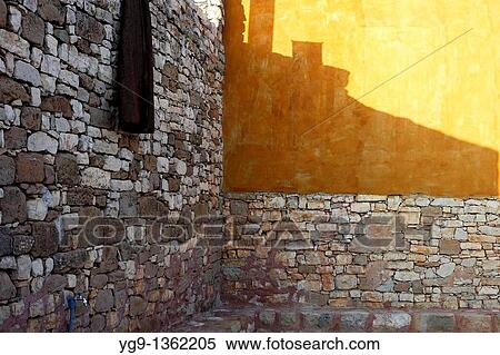 Wall of Stones and Sun Reflection LLeida Spain View Large Photo Image Stock Photography - Wall of Stones and Sun Reflection LLeida Spain. Fotosearch