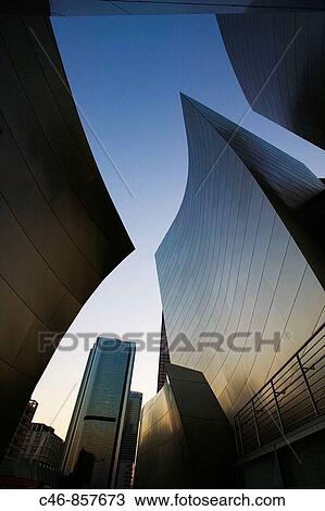 Stock Image - Walt Disney Concert Hall (2004) by architect Frank Gehry in downtown Los Angeles, California, USA. Fotosearch