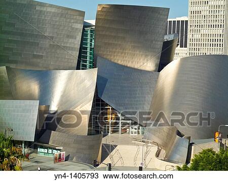 Stock Image - Walt Disney Concert Hall. Disney Hall was designed by architect Frank Gehry. Los Angeles, California. Fotosearch