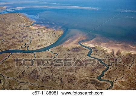 Stock Image - Wareham Saltmarshes Norfolk UK September. Fotosearch