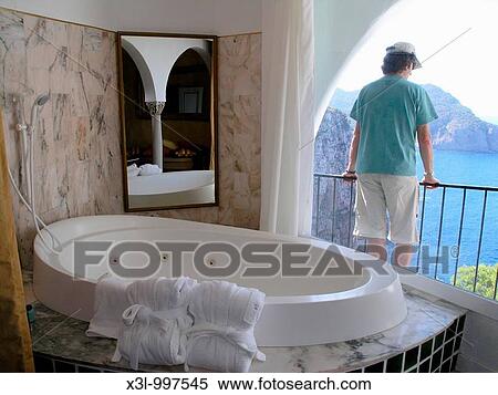 Washroom Hotel Ibiza island Balearic islands View Large Photo Image Stock Photography - Washroom Hotel Ibiza island Balearic islands. Fotosearch
