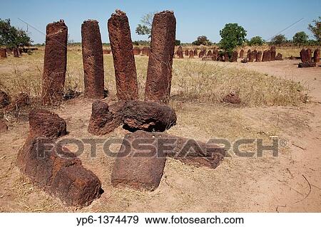 Stock Photo - Wassu stone circles, world cultural heritage, The Gambia, Africa. Fotosearch