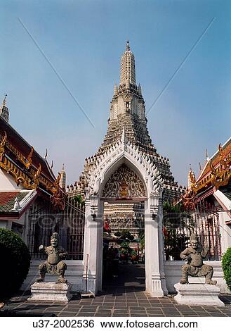 Stock Photograph - Wat Arun Palace, Bangkok, Thailand. Fotosearch