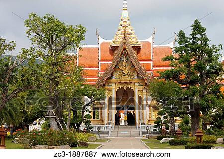 Wat Chalong temple, the largest and most prominent of the 29 Buddhist temples on the island of Phuket, Province of Phuket, Thailand. View Large Photo Image Stock Photo - Wat Chalong temple, the largest and most prominent of the 29 Buddhist temples on the island of Phuket, Province of Phuket, Thailand.. Fotosearch