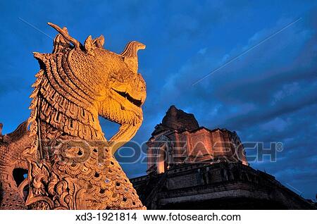 Wat Chedi Luang Varaviharn Temple 14th, 15th century, Chiang Mai, Thailand. View Large Photo Image Picture - Wat Chedi Luang Varaviharn Temple 14th, 15th century, Chiang Mai, Thailand.. Fotosearch