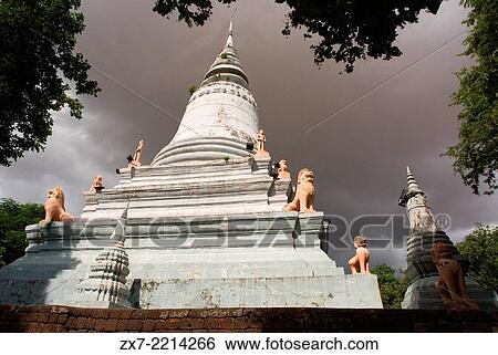 Wat Phnom, Phnom Penh, Cambodia. Wat Phnom is a Buddhist temple (wat) located in Phnom Penh, Cambodia. It was built in 1373, and stands 27 metres (88. 5 ft) above the ground. View Large Photo Image Stock Photograph - Wat Phnom, Phnom Penh, Cambodia. Wat Phnom is a Buddhist temple (wat) located in Phnom Penh, Cambodia. It was built in 1373, and stands 27 metres (88. 5 ft) above the ground.. Fotosearch