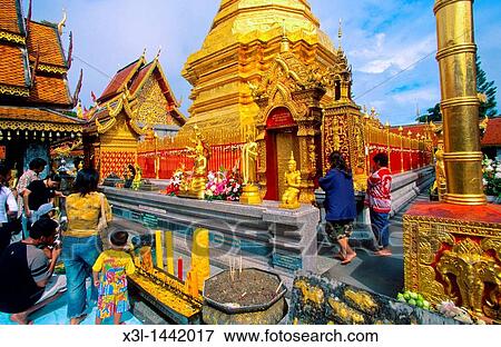 Wat Phra That Doi Suthep Chiang Mai Tailandia View Large Photo Image Stock Photo - Wat Phra That Doi Suthep Chiang Mai Tailandia. Fotosearch