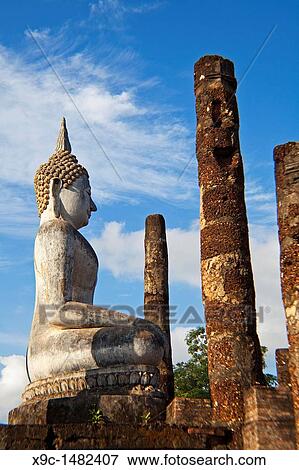 Stock Photo - Wat Sa Si, Sukhothai, Thailand. Fotosearch