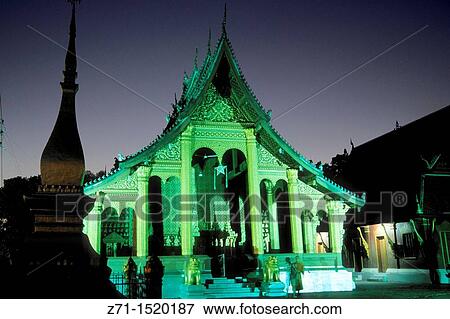 Wat Sop buddhist temple, Luang Prabang, Laos View Large Photo Image Stock Photo - Wat Sop buddhist temple, Luang Prabang, Laos. Fotosearch