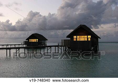 Water bungalows, Maldives View Large Photo Image Stock Image - Water bungalows, Maldives. Fotosearch
