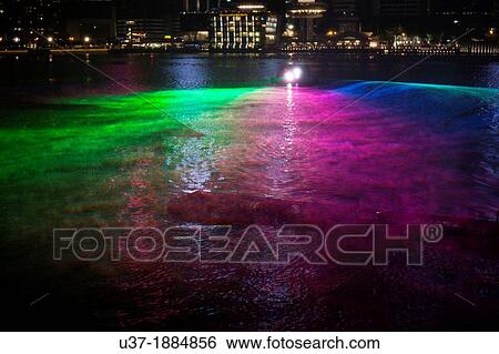 Water display at Marina Bay, Singapore. View Large Photo Image Stock Photograph - Water display at Marina Bay, Singapore.. Fotosearch