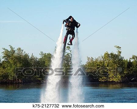 Stock Image - Water jet propulsion. Fotosearch