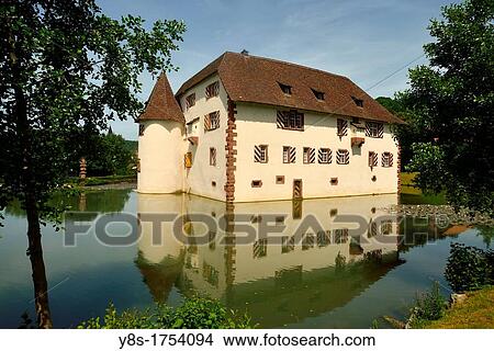 Water palace, now top restaurant and townhall, Inzlingen, Germany View Large Photo Image Picture - Water palace, now top restaurant and townhall, Inzlingen, Germany. Fotosearch
