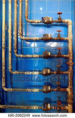 Water pipes on the wall, Hong Kong, China, East Asia. View Large Photo Image Stock Photo - Water pipes on the wall, Hong Kong, China, East Asia.. Fotosearch