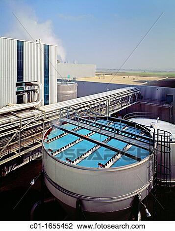 Stock Image - Water purification unit, Kronenbourg brewery, Obernai, Alsace, France. Fotosearch