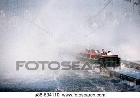 Stock Image - Water ride, amusement park, Pittsburgh. Pennsylvania. USA. Fotosearch