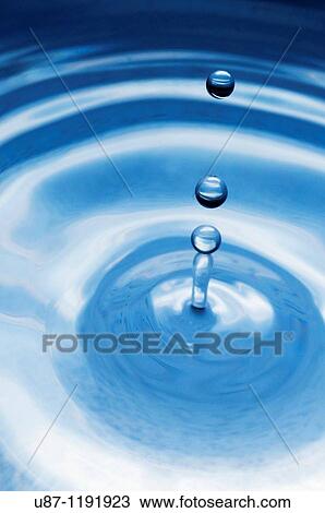 Stock Image - Water ripple, Water drop. Fotosearch