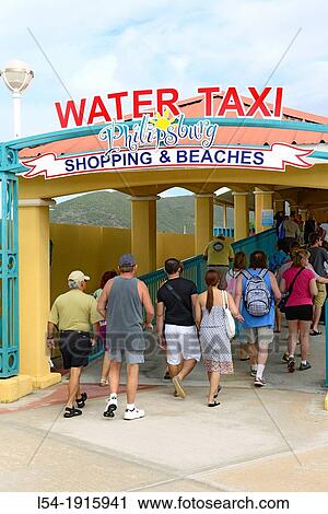 Stock Image - Water Taxis St Martin Maarten Caribbean Island Netherland Antilles. Fotosearch