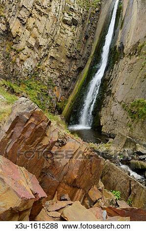 Waterfall at Spekes Mill Mouth near Hartland Quay on the North Devon Heritage Coast Devon, England, United Kingdom View Large Photo Image Stock Photo - Waterfall at Spekes Mill Mouth near Hartland Quay on the North Devon Heritage Coast Devon, England, United Kingdom. Fotosearch