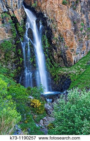 Waterfall Mazobre Valley Fuentes Carrionas y Fuente Cobre-Montaa Palentina Natural Park. Palencia province, Castilla y Leon, Spain View Large Photo Image Stock Photo - Waterfall Mazobre Valley Fuentes Carrionas y Fuente Cobre-Montaa Palentina Natural Park. Palencia province, Castilla y Leon, Spain. Fotosearch