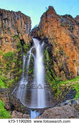Waterfall Mazobre Valley Fuentes Carrionas y Fuente Cobre-Montaa Palentina Natural Park. Palencia province, Castilla y Leon, Spain View Large Photo Image Stock Photography - Waterfall Mazobre Valley Fuentes Carrionas y Fuente Cobre-Montaa Palentina Natural Park. Palencia province, Castilla y Leon, Spain. Fotosearch