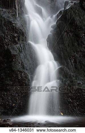 Stock Image - Waterfall / Nature Park Ribeira dos Caldeiroes/ Sao Miguel Island / Azores / Portugal. Fotosearch