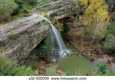 Stock Photo - Waterfall. San Juan de La Pea. Huesca province, Arag? n. Spain. Fotosearch