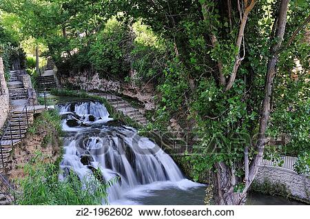 Stock Image - Waterfall. Trillo, Guadalajara, Spain. Fotosearch