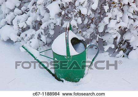 Picture - Watering Can Hertfordshire in Snow. Fotosearch