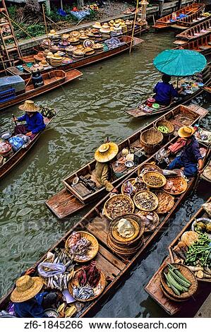 Waterways and Floating Market Vendors Damnernsaduak View Large Photo Image Stock Photograph - Waterways and Floating Market Vendors Damnernsaduak. Fotosearch