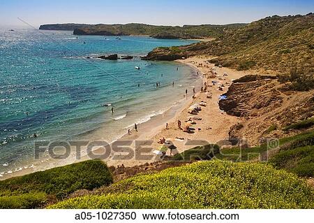Stock Image - Way to Cala Tortuga, S? Albufera des Grau Natural Park, Minorca, Balearic Islands, Spain. Fotosearch