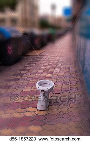 Stock Image - wc in the street, Valencia, Spain. Fotosearch