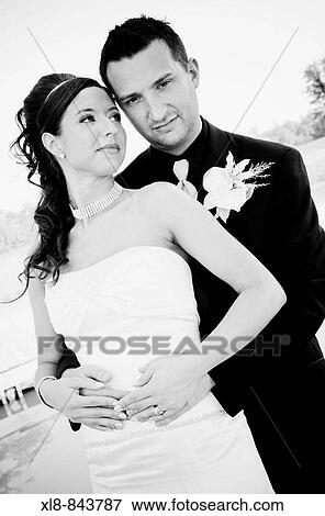wedding couple, bride and groom, just married View Large Photo Image Stock Photo - wedding couple, bride and groom, just married. Fotosearch
