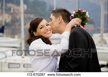 Wedding kiss View Large Photo Image Stock Photo - Wedding kiss. Fotosearch