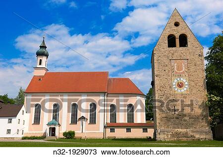 Wessobrunn Abbey (Kloster Wessobrunn), Benedictine monastery near Weilheim, Pfaffenwinkel, Upper Bavaria, Bavaria, Germany View Large Photo Image Stock Image - Wessobrunn Abbey (Kloster Wessobrunn), Benedictine monastery near Weilheim, Pfaffenwinkel, Upper Bavaria, Bavaria, Germany. Fotosearch