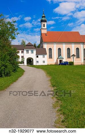 Wessobrunn Abbey (Kloster Wessobrunn), Benedictine monastery near Weilheim, Pfaffenwinkel, Upper Bavaria, Bavaria, Germany View Large Photo Image Stock Photo - Wessobrunn Abbey (Kloster Wessobrunn), Benedictine monastery near Weilheim, Pfaffenwinkel, Upper Bavaria, Bavaria, Germany. Fotosearch