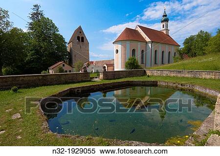 Wessobrunn Abbey (Kloster Wessobrunn), Benedictine monastery near Weilheim, Pfaffenwinkel, Upper Bavaria, Bavaria, Germany View Large Photo Image Stock Photography - Wessobrunn Abbey (Kloster Wessobrunn), Benedictine monastery near Weilheim, Pfaffenwinkel, Upper Bavaria, Bavaria, Germany. Fotosearch