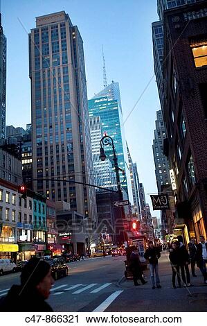 West 37th Street, Midtown at dusk, New York City, USA View Large Photo Image Stock Image - West 37th Street, Midtown at dusk, New York City, USA. Fotosearch