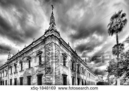 West and North facades, University of Seville former Royal Tobacco Factory, Seville, Spain View Large Photo Image Stock Photo - West and North facades, University of Seville former Royal Tobacco Factory, Seville, Spain. Fotosearch