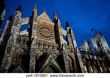 Westminster Abbey at night, London UK View Large Photo Image Stock Image - Westminster Abbey at night, London UK. Fotosearch