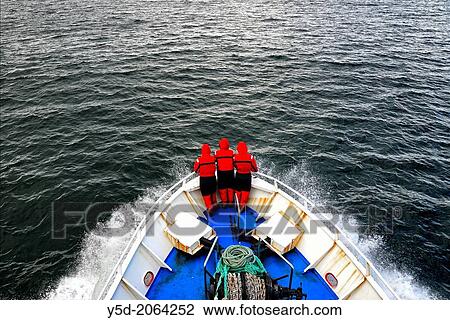 Stock Image - Whale watching cruise, Iceland.. Fotosearch