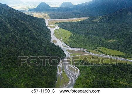 Whataroa River Southern Alps South Island New Zealand View Large Photo Image Stock Image - Whataroa River Southern Alps South Island New Zealand. Fotosearch